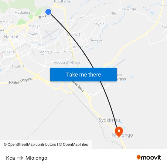 Kca to Mlolongo map