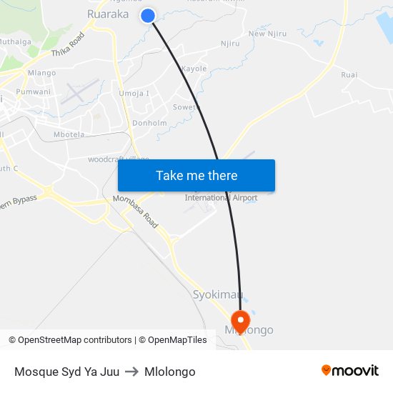 Mosque Syd Ya Juu to Mlolongo map
