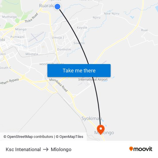 Ksc Intenational to Mlolongo map