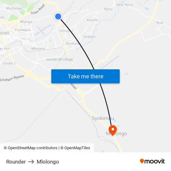 Rounder to Mlolongo map