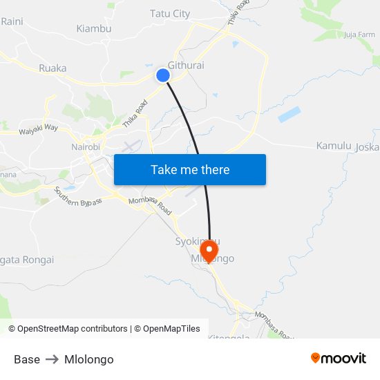 Base to Mlolongo map