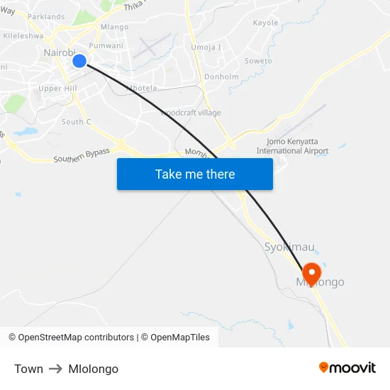 Town to Mlolongo map