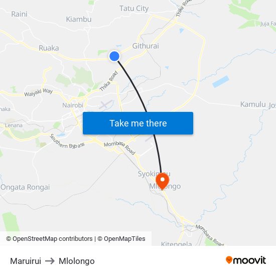 Maruirui to Mlolongo map