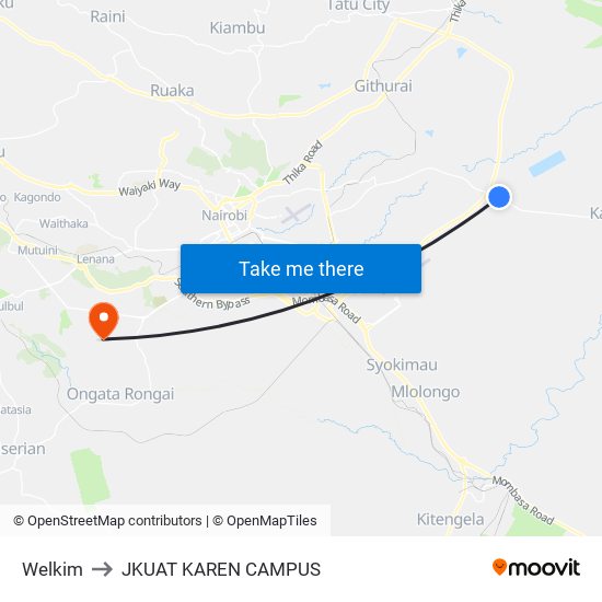 Welkim to JKUAT KAREN CAMPUS map