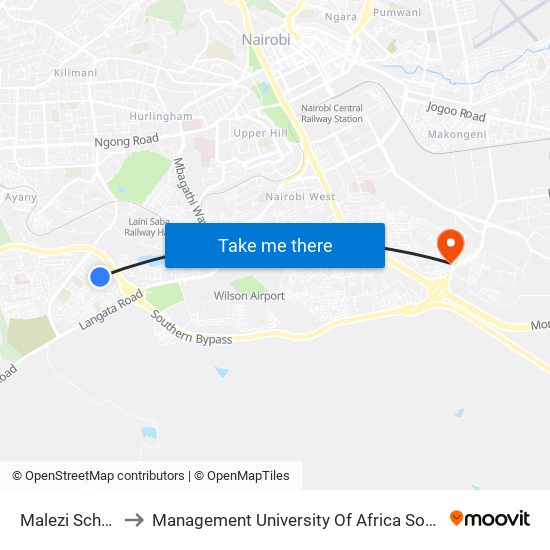 Malezi School to Management University Of Africa South C map