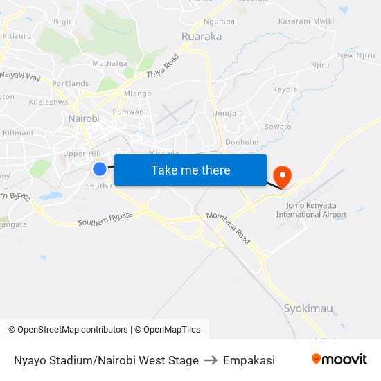 Nyayo Stadium/Nairobi West Stage to Empakasi map