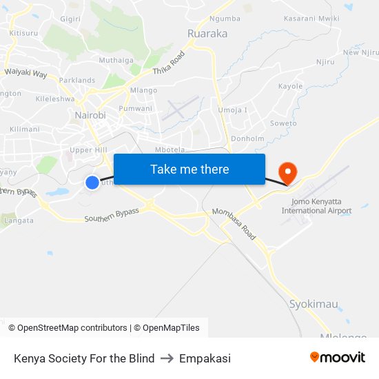 Kenya Society For the Blind to Empakasi map