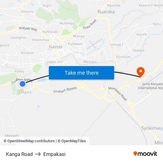 Kanga Road to Empakasi map