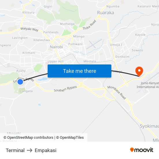 Terminal to Empakasi map