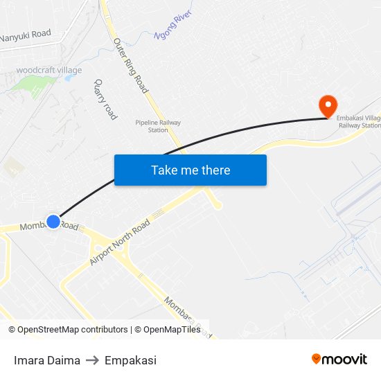 Imara Daima to Empakasi map
