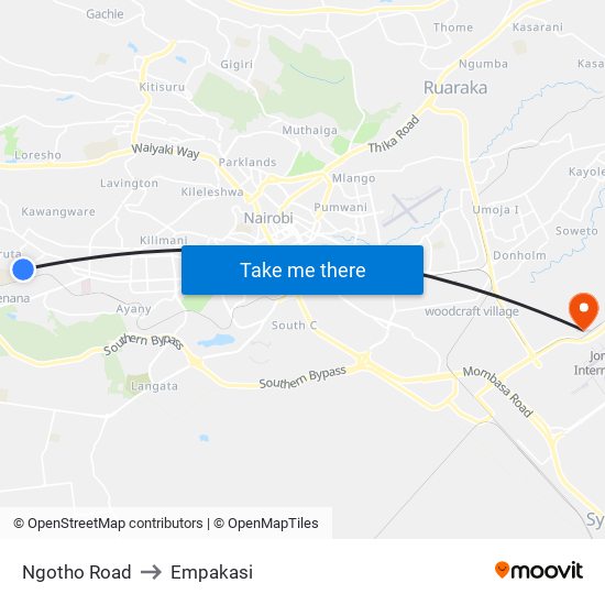 Ngotho Road to Empakasi map