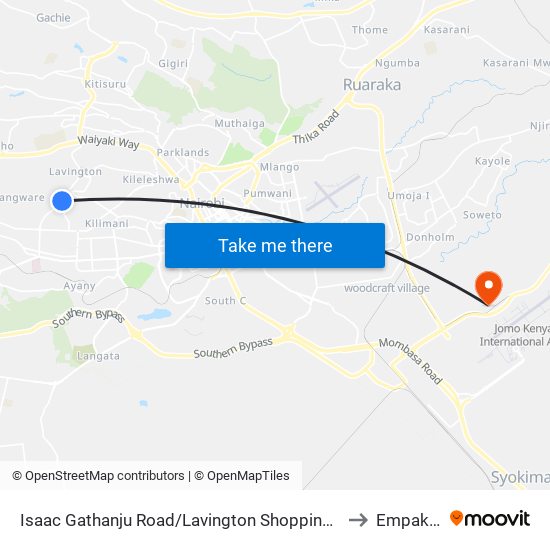 Isaac Gathanju Road/Lavington Shopping Centre to Empakasi map