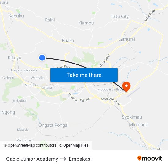 Gacio Junior Academy to Empakasi map