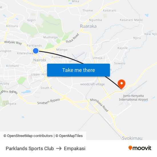 Parklands Sports Club to Empakasi map