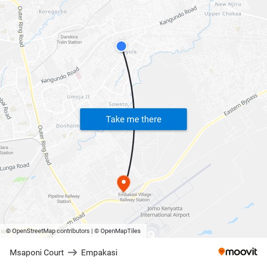 Msaponi Court to Empakasi map