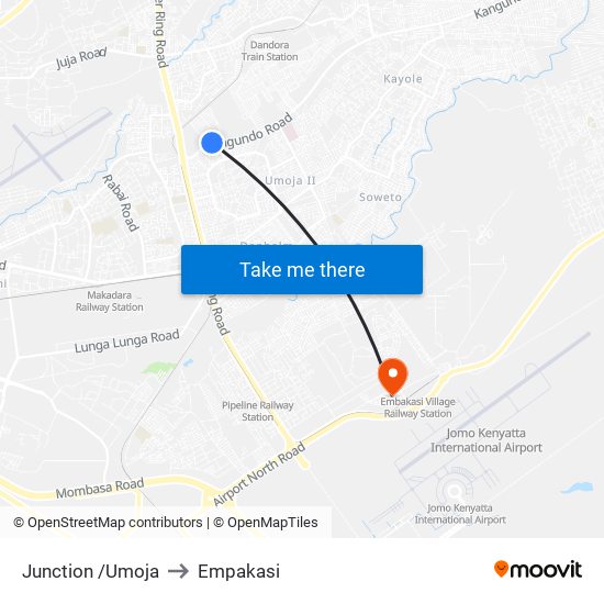Junction /Umoja to Empakasi map