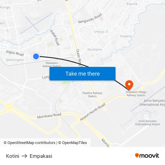 Kotini to Empakasi map