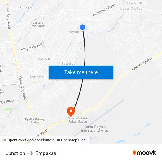 Junction to Empakasi map