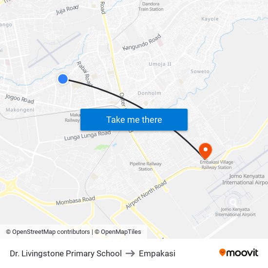 Dr. Livingstone Primary School to Empakasi map