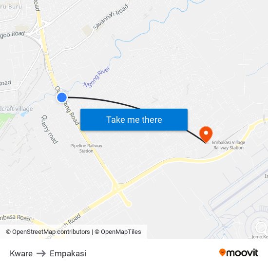 Kware to Empakasi map