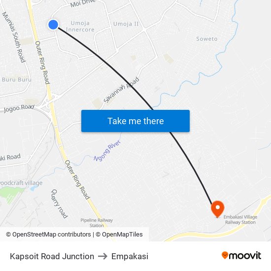 Kapsoit Road Junction to Empakasi map