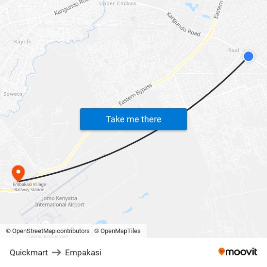 Quickmart to Empakasi map
