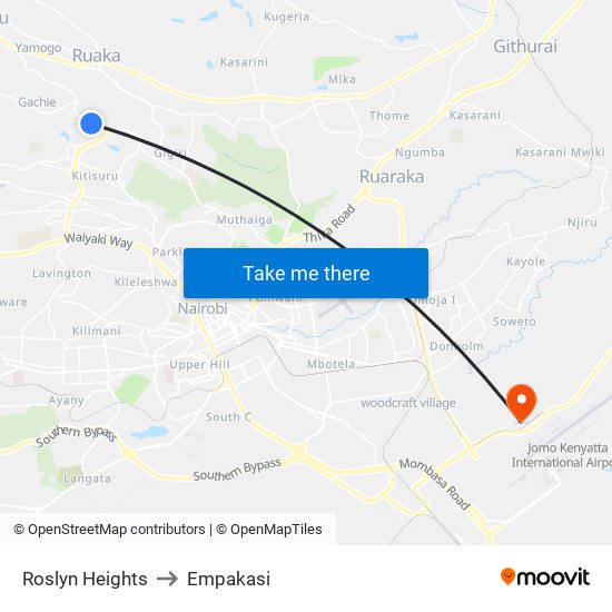 Roslyn Heights to Empakasi map