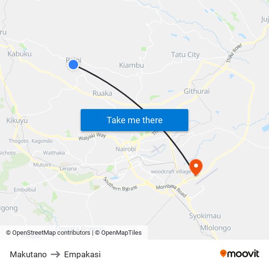 Makutano to Empakasi map