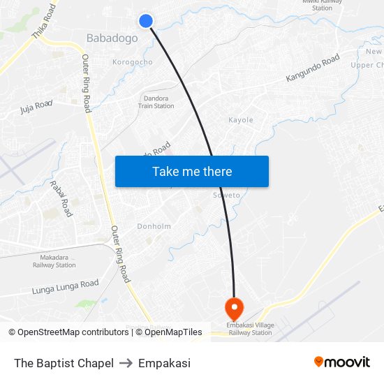 The Baptist Chapel to Empakasi map