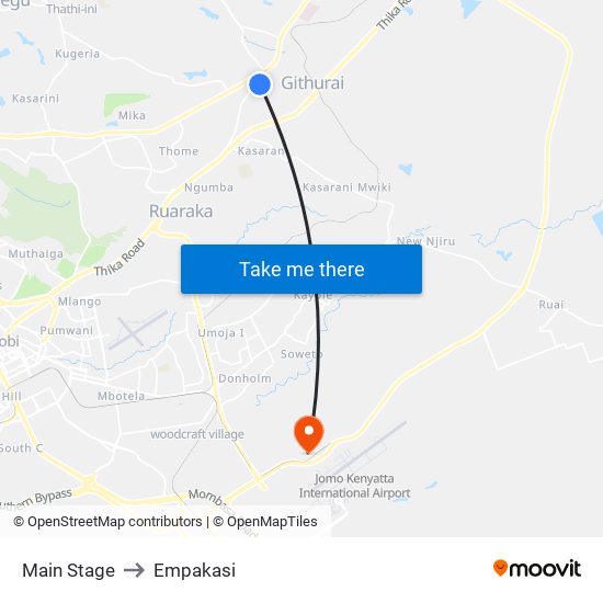 Main Stage to Empakasi map