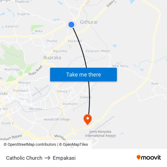 Catholic Church to Empakasi map