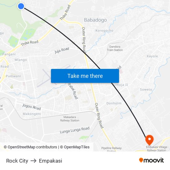 Rock City to Empakasi map