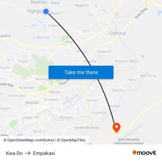 Kwa Do to Empakasi map