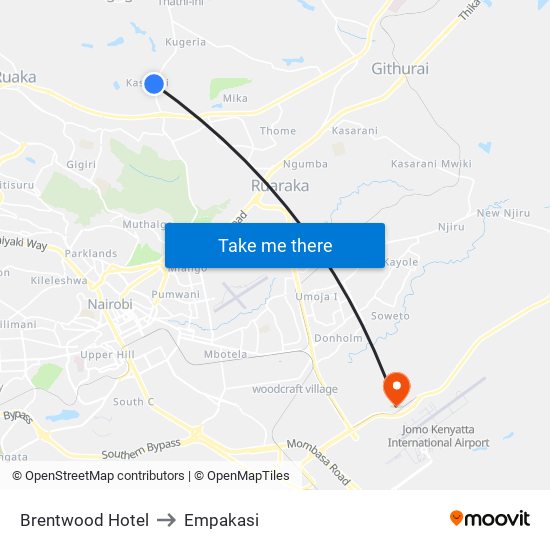 Brentwood Hotel to Empakasi map