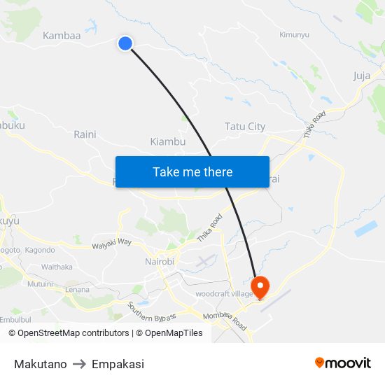 Makutano to Empakasi map