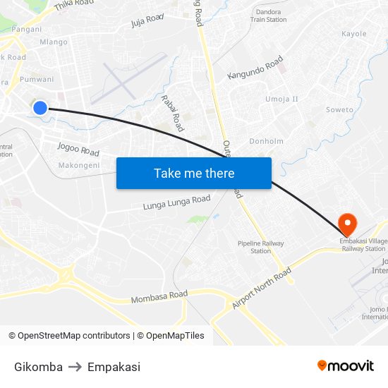 Gikomba to Empakasi map