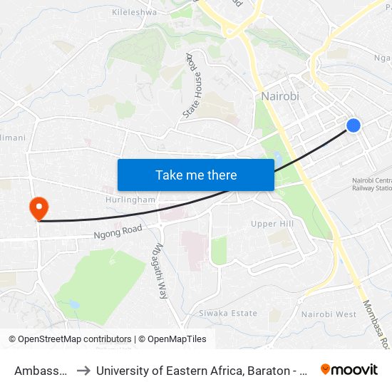 Ambassadeur to University of Eastern Africa, Baraton - Nairobi Campus map