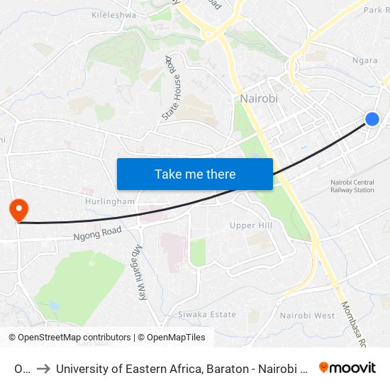 Otc to University of Eastern Africa, Baraton - Nairobi Campus map