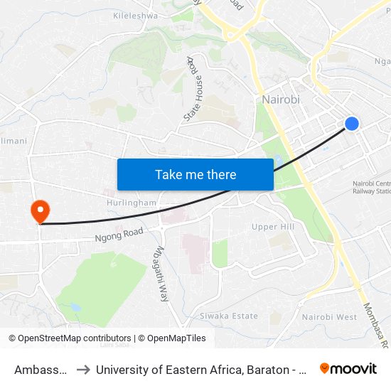 Ambassadeur to University of Eastern Africa, Baraton - Nairobi Campus map
