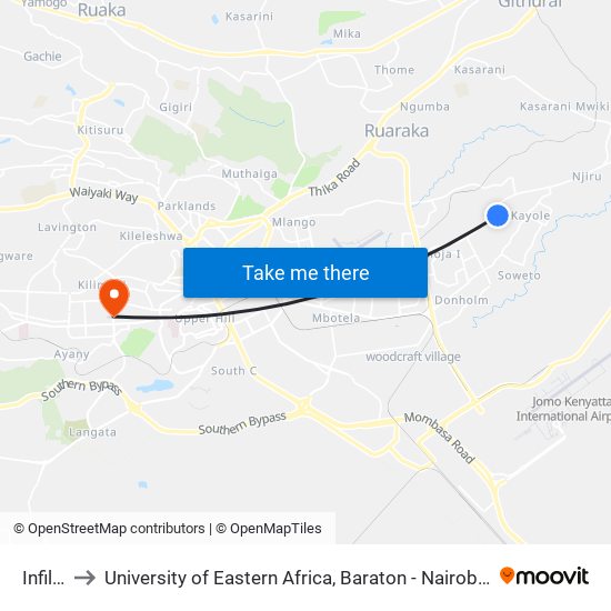 Infill B to University of Eastern Africa, Baraton - Nairobi Campus map