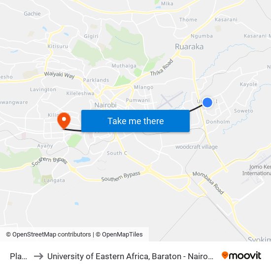 Plan B to University of Eastern Africa, Baraton - Nairobi Campus map