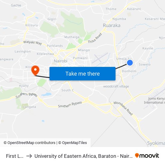 First Love to University of Eastern Africa, Baraton - Nairobi Campus map