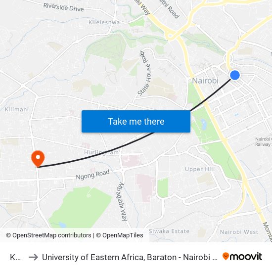 Koja to University of Eastern Africa, Baraton - Nairobi Campus map