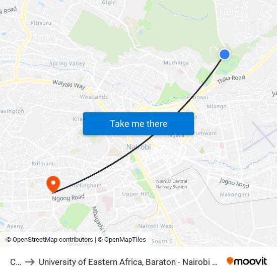 Cid to University of Eastern Africa, Baraton - Nairobi Campus map