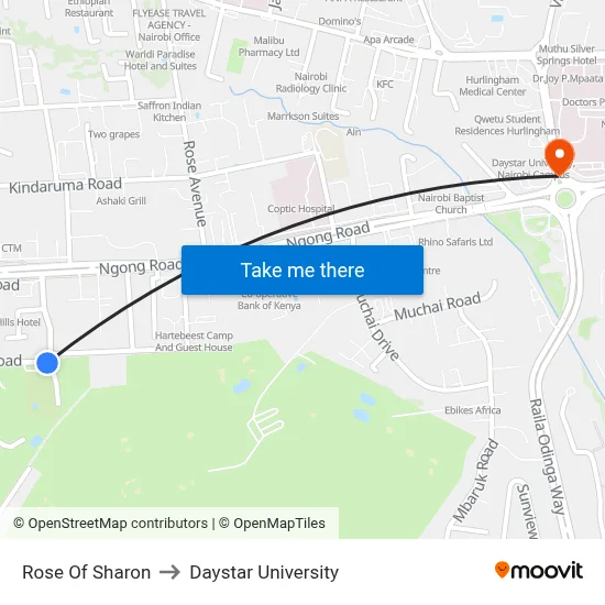 Rose Of Sharon to Daystar University map