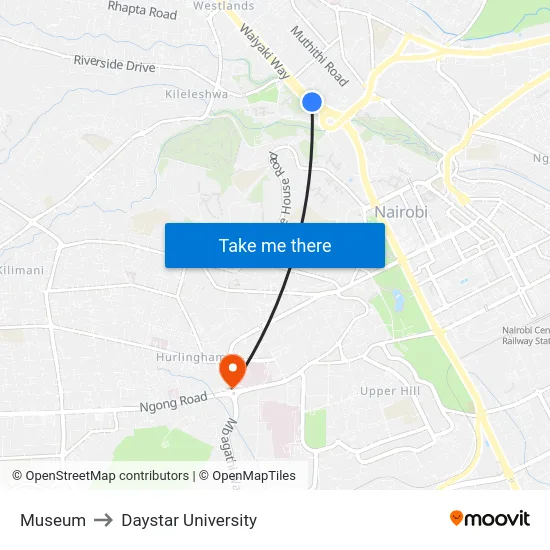 Museum to Daystar University map