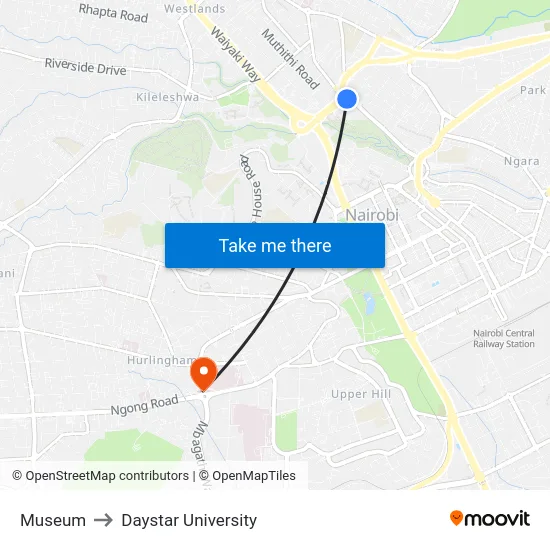 Museum to Daystar University map