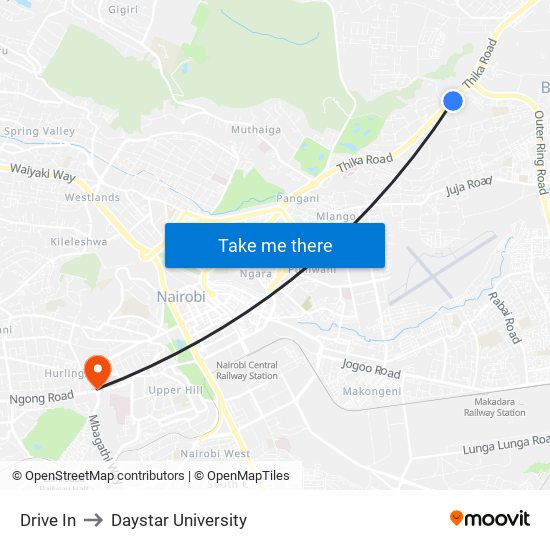 Drive In to Daystar University map