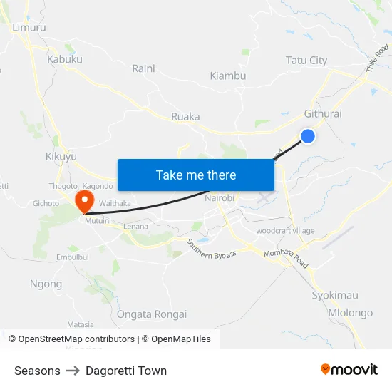 Seasons to Dagoretti Town map