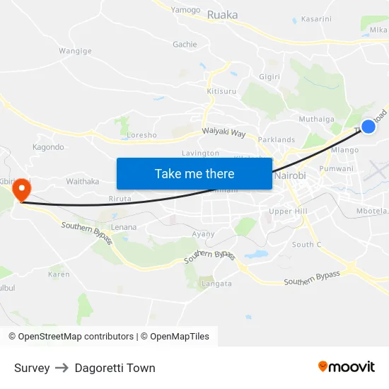 Survey to Dagoretti Town map